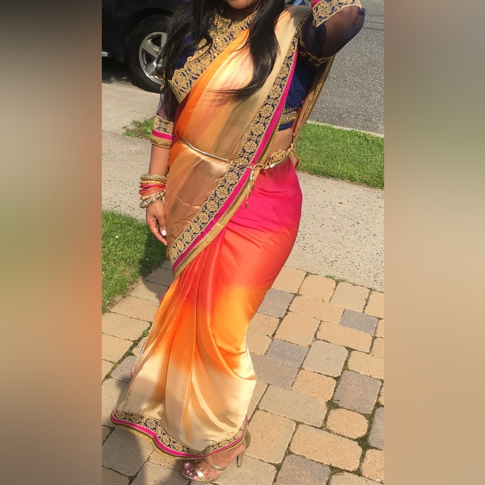 Beautiful Pre Stitched/Draped Ombre Saree!